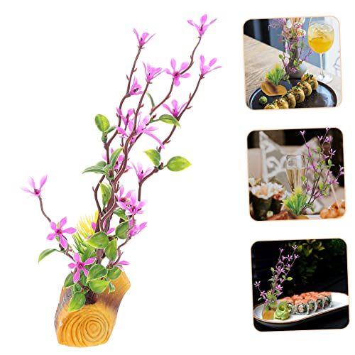 Sashimi Ornaments Flower Arrangement Plastic Dishes Purple