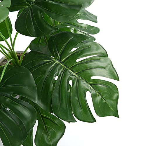 Large Artificial Plants Indoors Monstera Deliciosa Plant with 12 Leaves 23.5"/60cm Tall