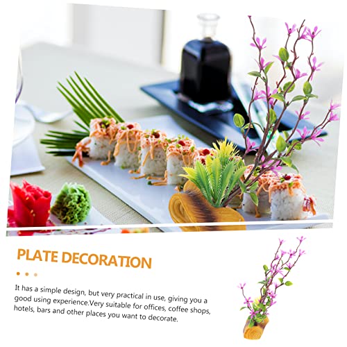 Sashimi Ornaments Flower Arrangement Plastic Dishes Purple