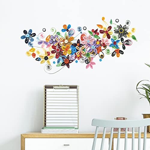 Stick On Wall Art Colorful Flowers (As Shown, One Size)