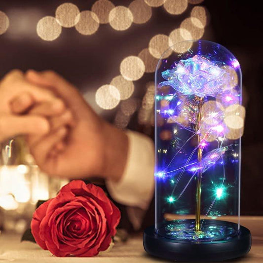 Galaxy Rose Beauty and The Beast Rose in Glass Dome