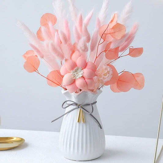 50 Pcs 17.7 Inches Lagurus Bunny Tails Pampas Grass Decor (50Pcs Pink)