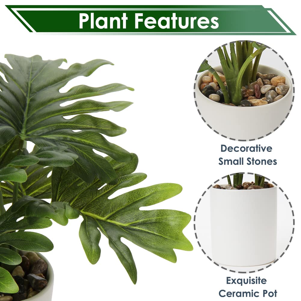 12.5" Artificial Plants Fake Plants Home Décor Tropical Faux Monstera