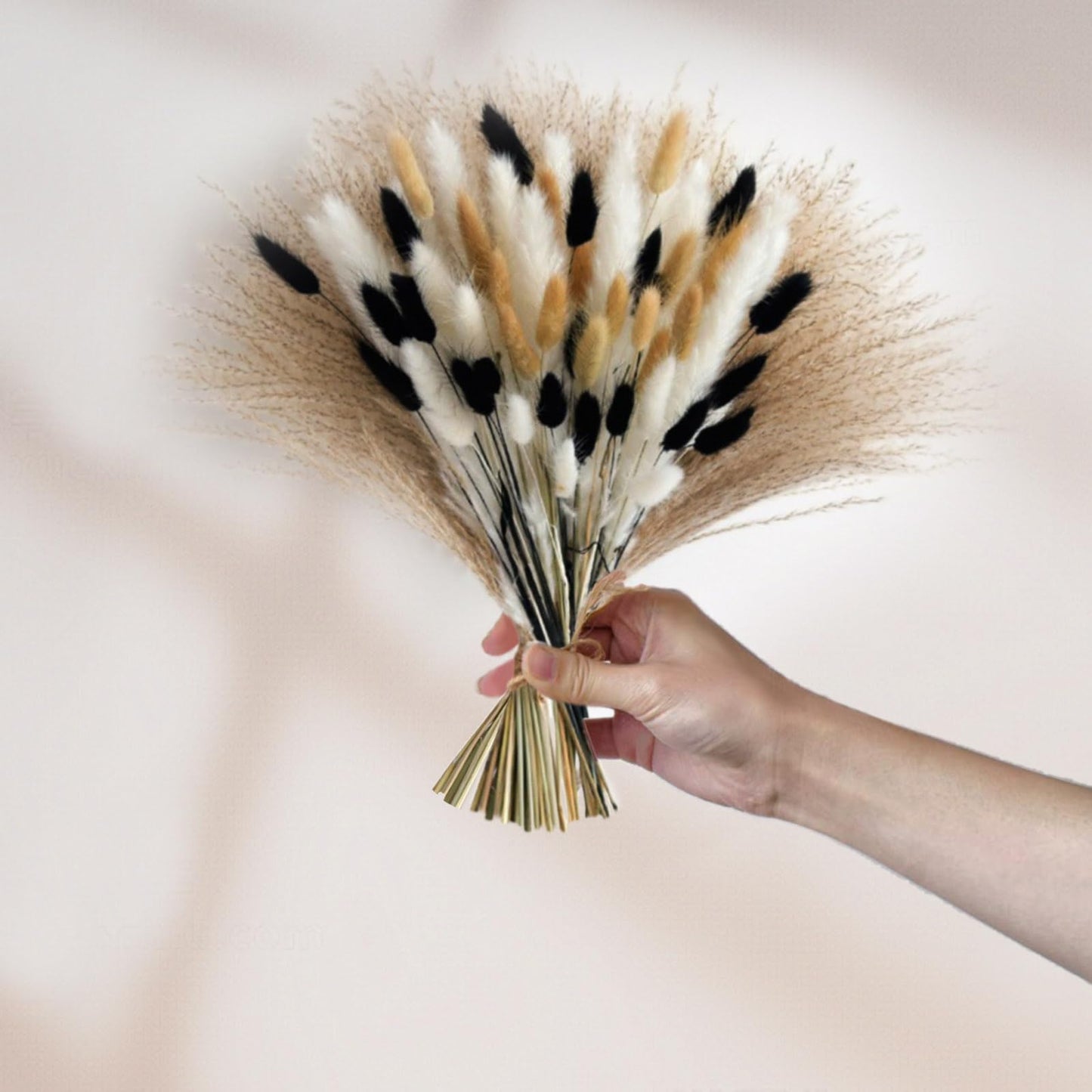 100 pcs Natural Dried Pampas Grass Decoration, Fluffy Pampas Grass Bouquet