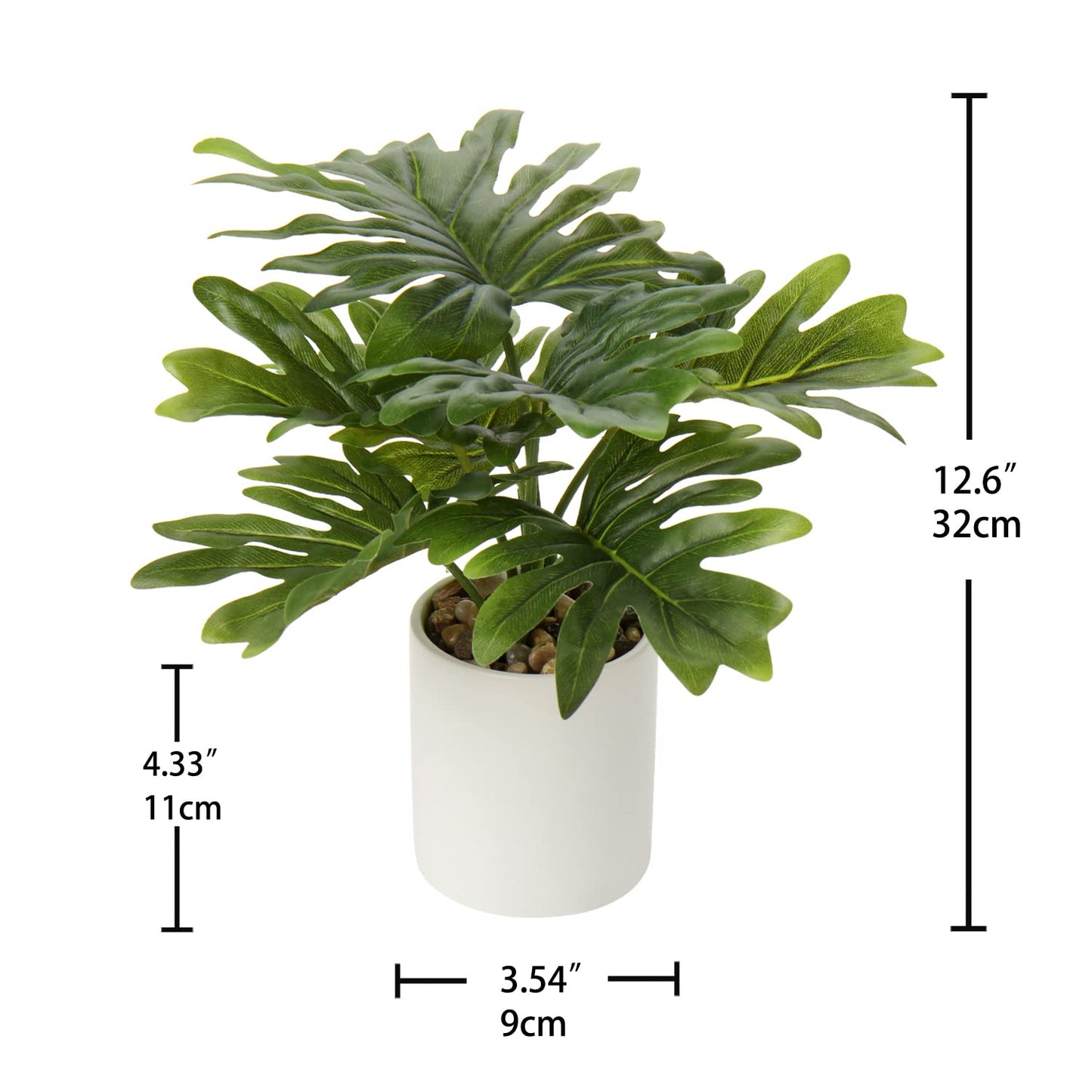 12.5" Artificial Plants Fake Plants Home Décor Tropical Faux Monstera