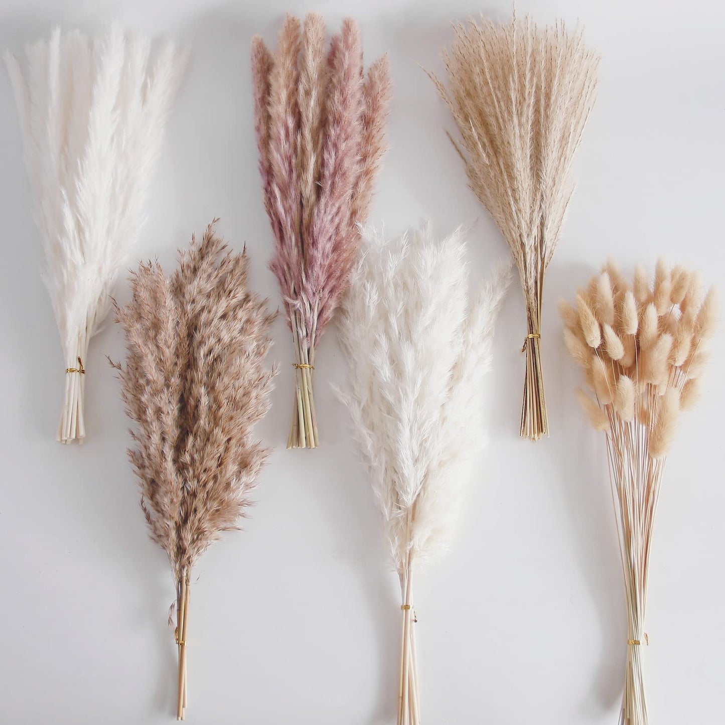 110 PCS Dried Pampas Grass Bouquet, Boho Table Decor