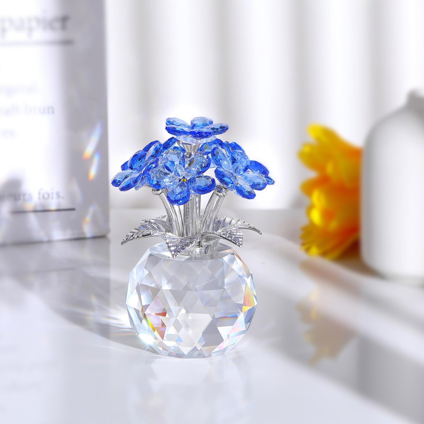 Crystal Forget-Me-Not Bouquet Figurines