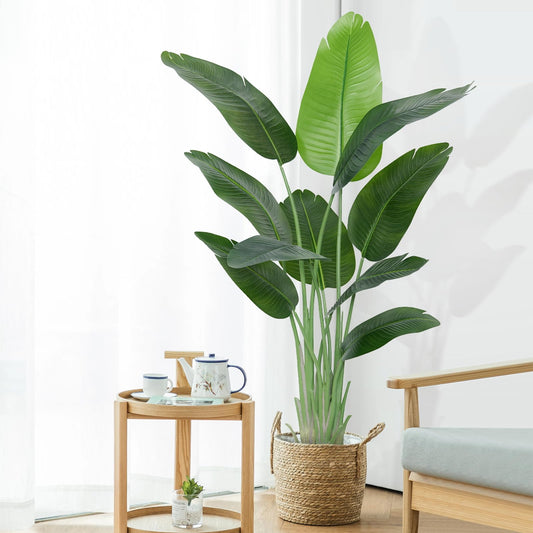 Artificial Bird of Paradise Plant Outdoor 150CM Fake Tropical Banana Tree with 10 Leaves-Perfect Faux Plants for Indoor 1Pack