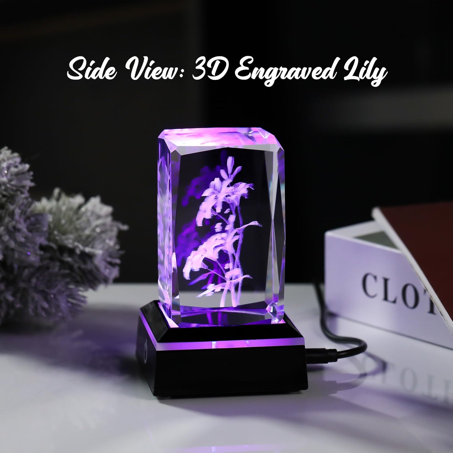 Crystal 3D Lily Bouquet Figurine