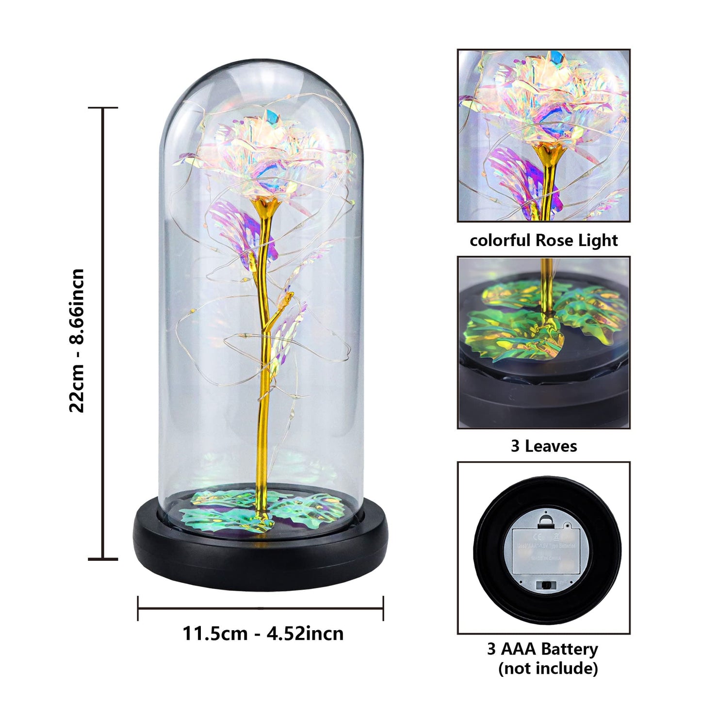 Galaxy Rose Beauty and The Beast Rose in Glass Dome