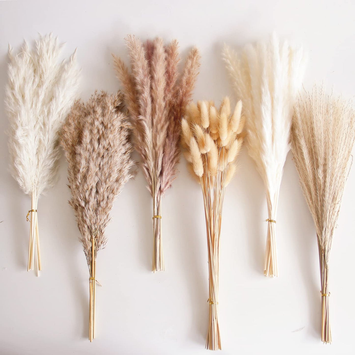 110 PCS Dried Pampas Grass Bouquet, Boho Table Decor