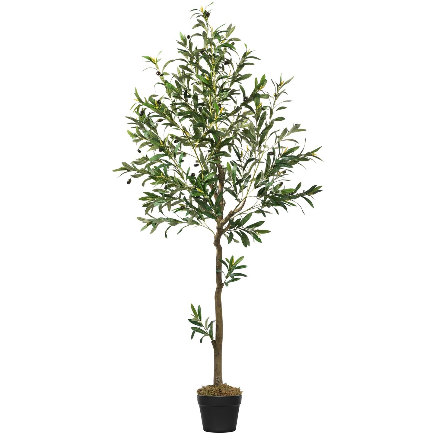 Artificial Olive Tree, 6ft Artificial Plants Indoor, Olive Tree Realistic with 863 Leaves 36 Fruits,180cm