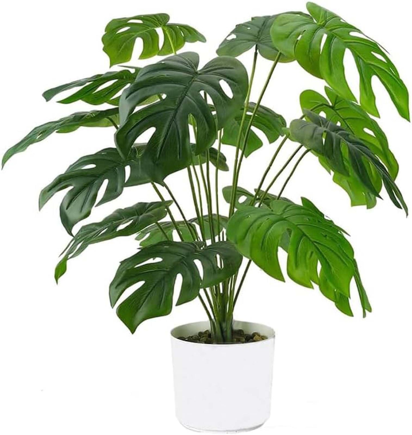 Artificial Monstera Plant in Pot, Large Fake Plants Faux Tropical Palm Plant