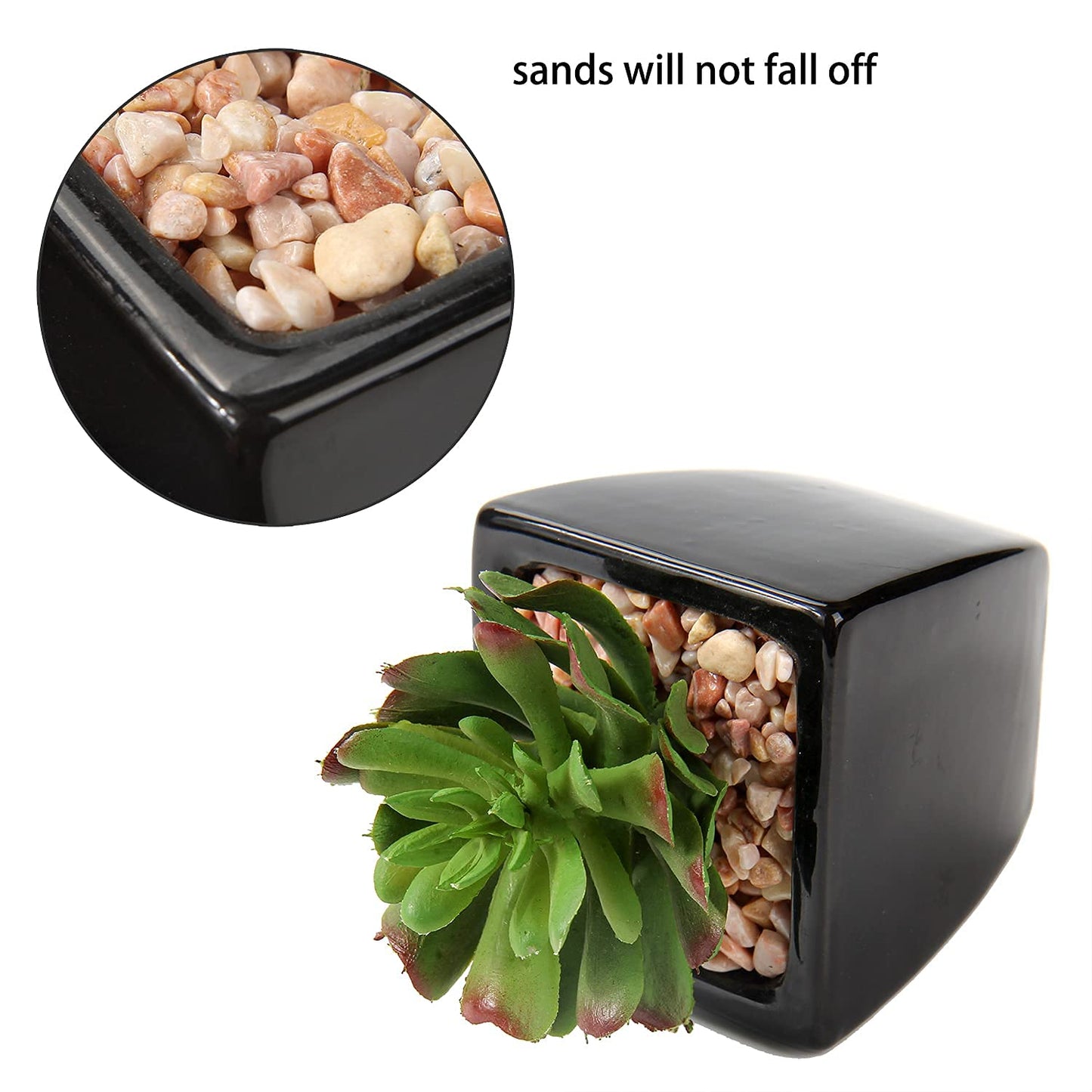 Artificial Succulent Plants Series Fake Plants Succulents in Ceramic Pot Set of 3 Faux Succulents