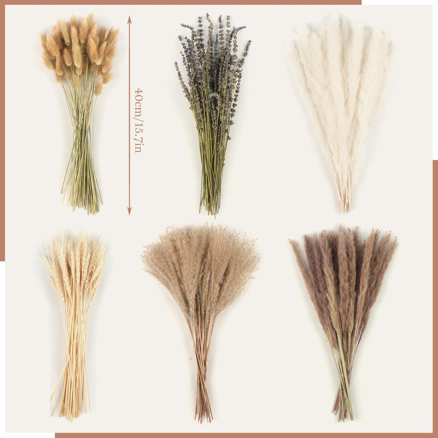 200PCS Natural Pampas Grass Decor Bouquet Reed Grass Bouquet