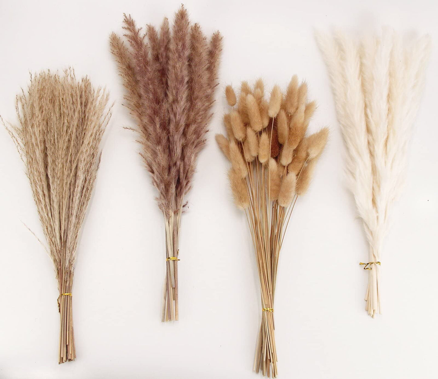 Dried Pampas Grass Decoration, 100 Pieces of Pampas Grass with Bunny Tails