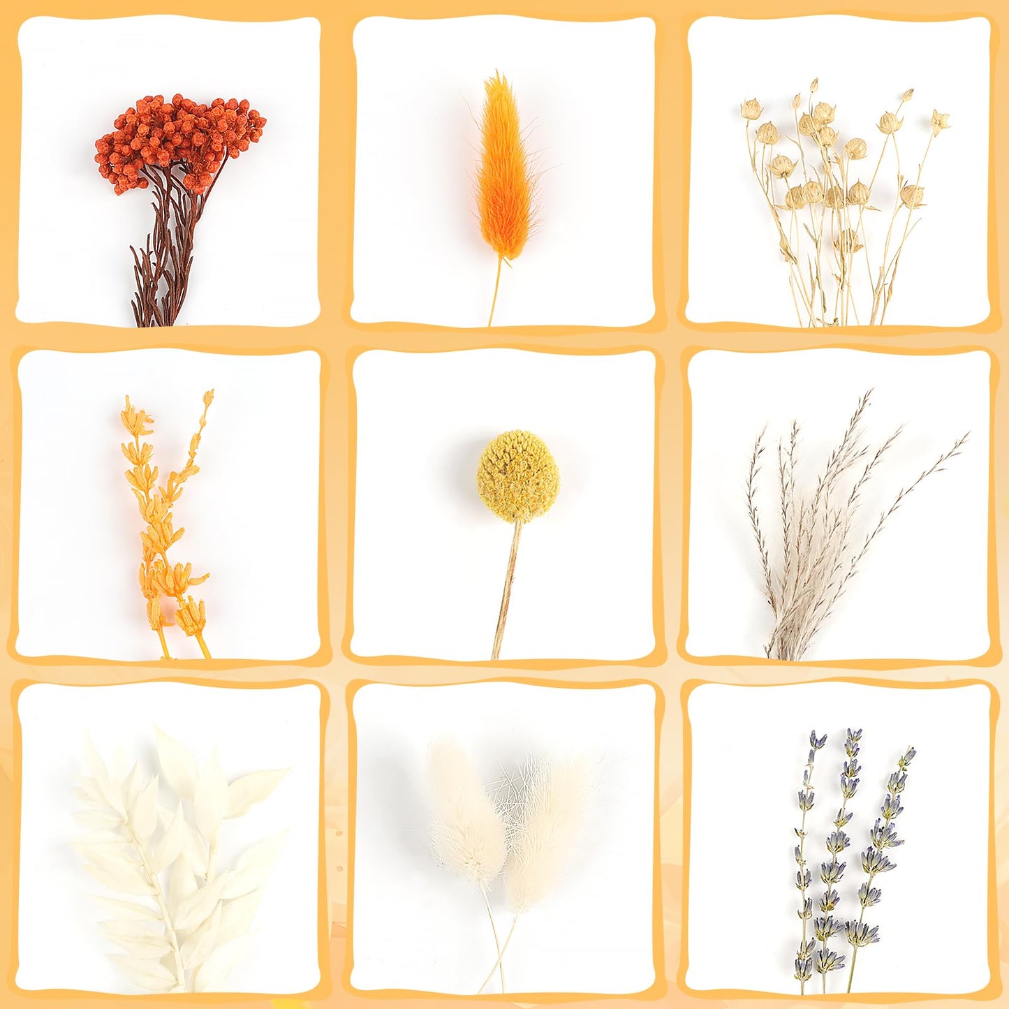 6PCS Mini Boho Dried Flower Bouquet Fall Decor Autumn Decorations