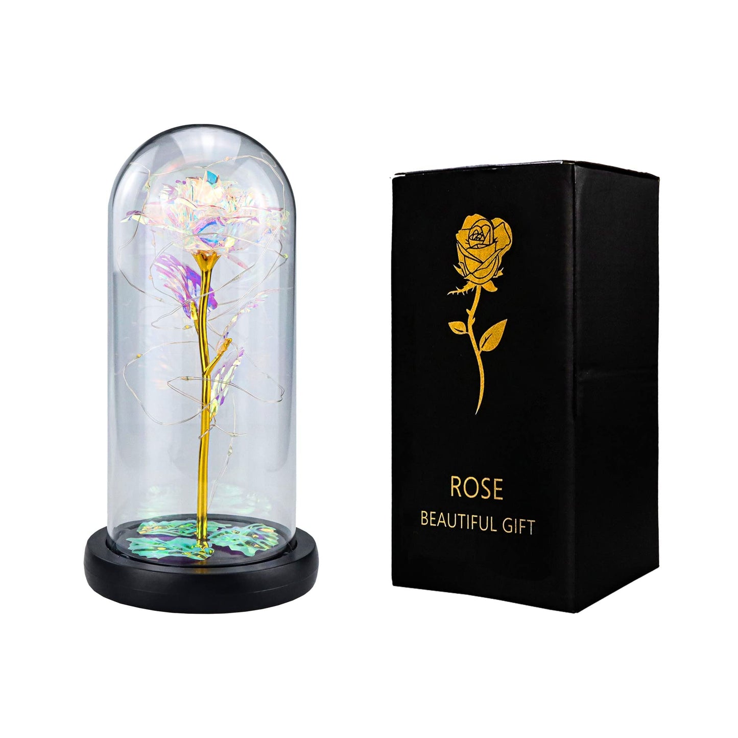 Galaxy Rose Beauty and The Beast Rose in Glass Dome