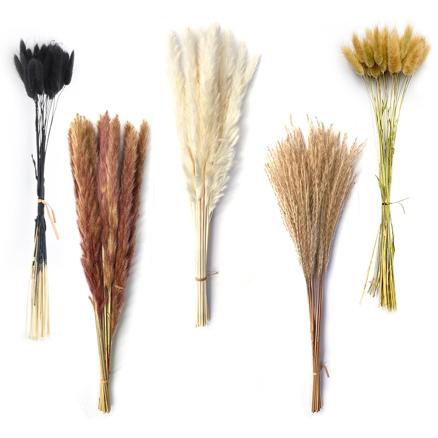 100 pcs Natural Dried Pampas Grass Decoration, Fluffy Pampas Grass Bouquet