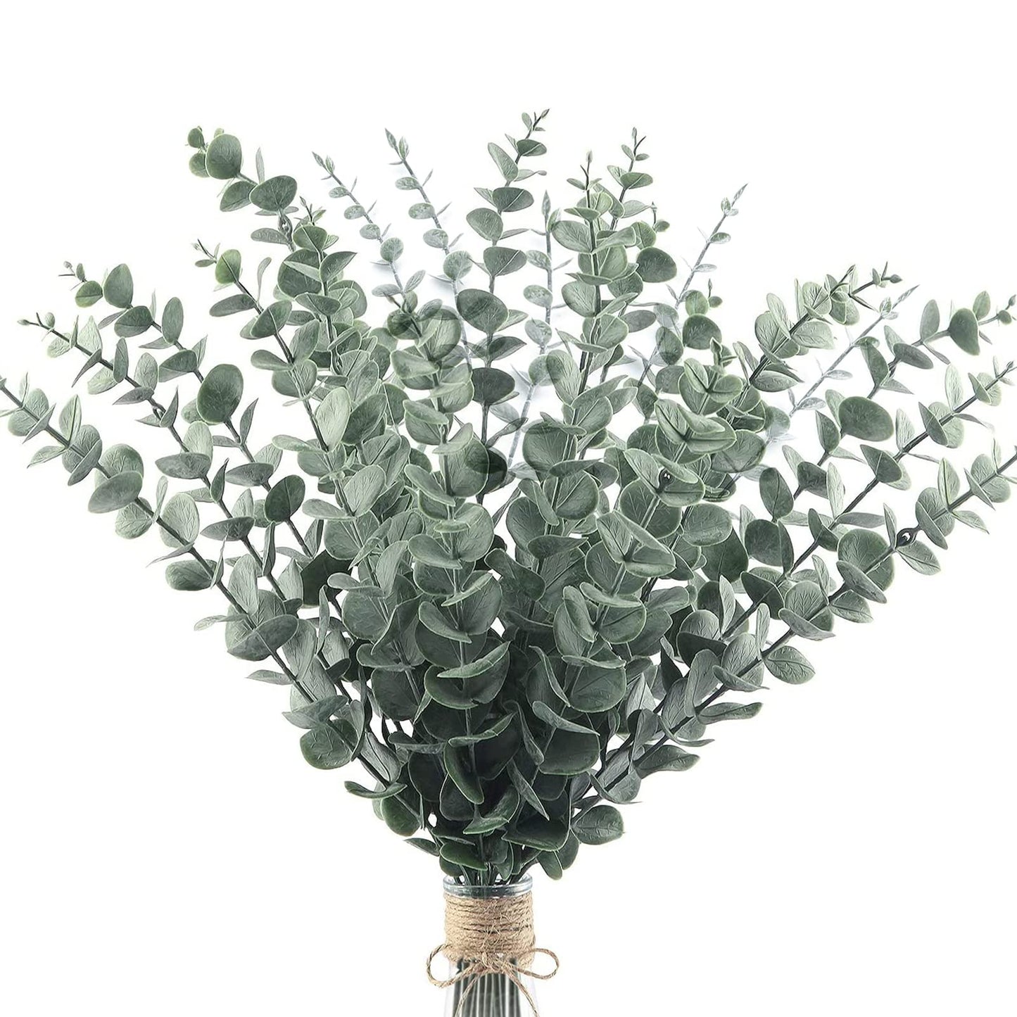 24pcs Eucalyptus Stems Artificial Eucalyptus Leaves Stems Real Grey Green Touch Leaf