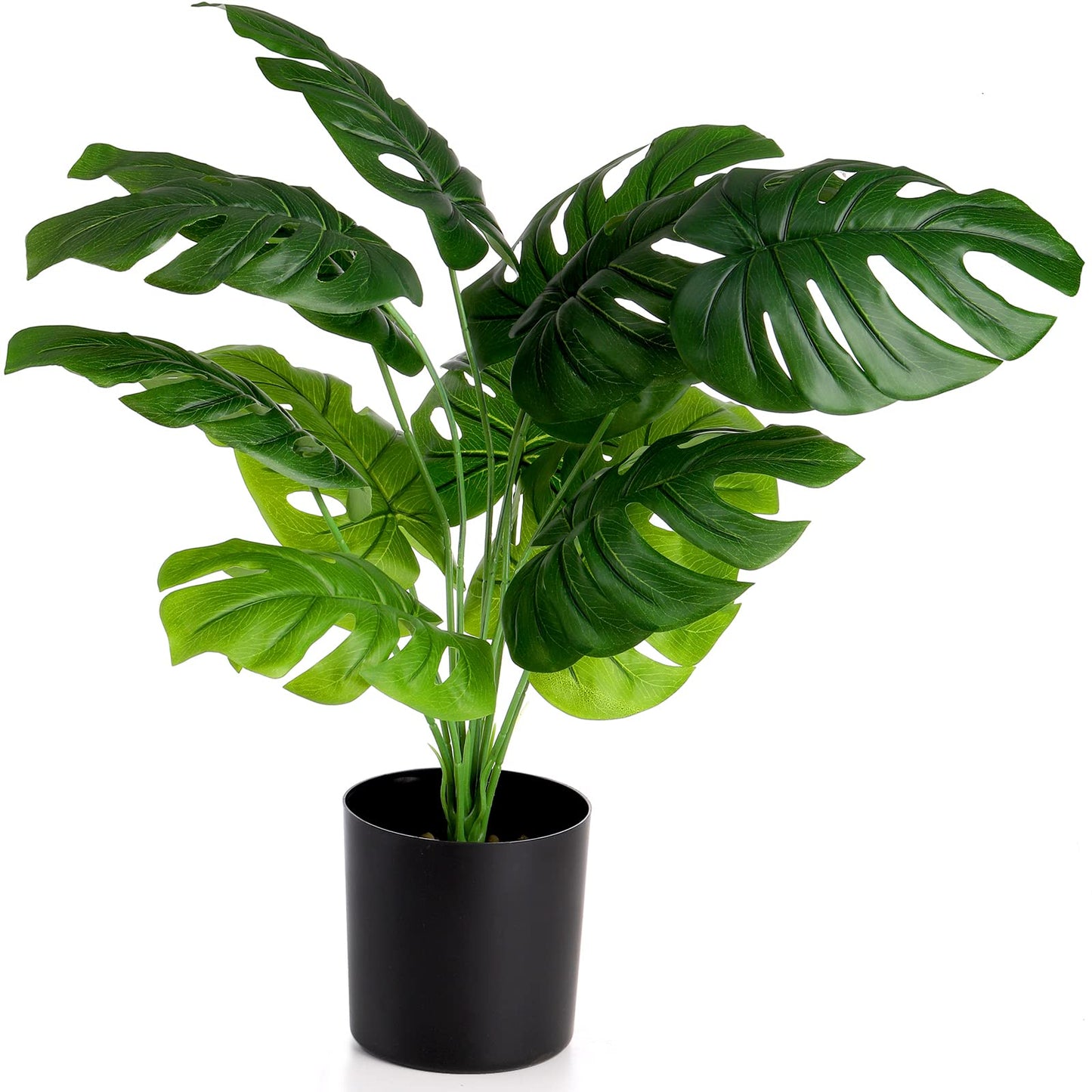 Large Artificial Plants Indoors Monstera Deliciosa Plant with 12 Leaves 23.5"/60cm Tall