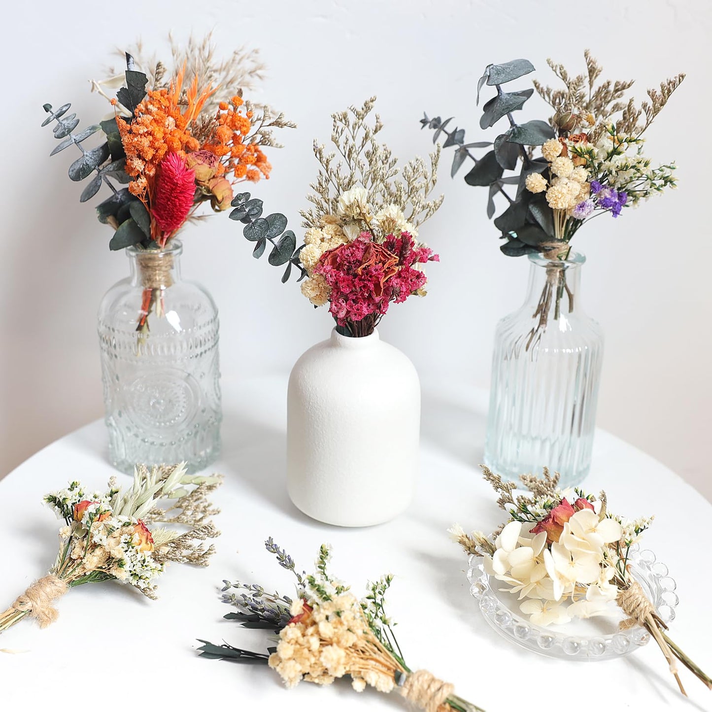 6PCS Mini Boho Dried Flower Bouquet Dried Flowers Small Bouquets