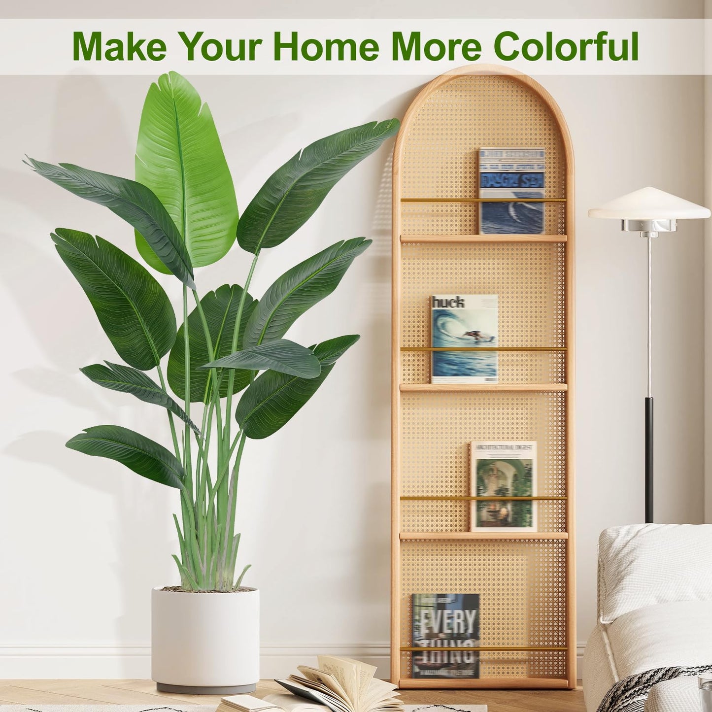 Artificial Bird of Paradise Plant Outdoor 150CM Fake Tropical Banana Tree with 10 Leaves-Perfect Faux Plants for Indoor 1Pack