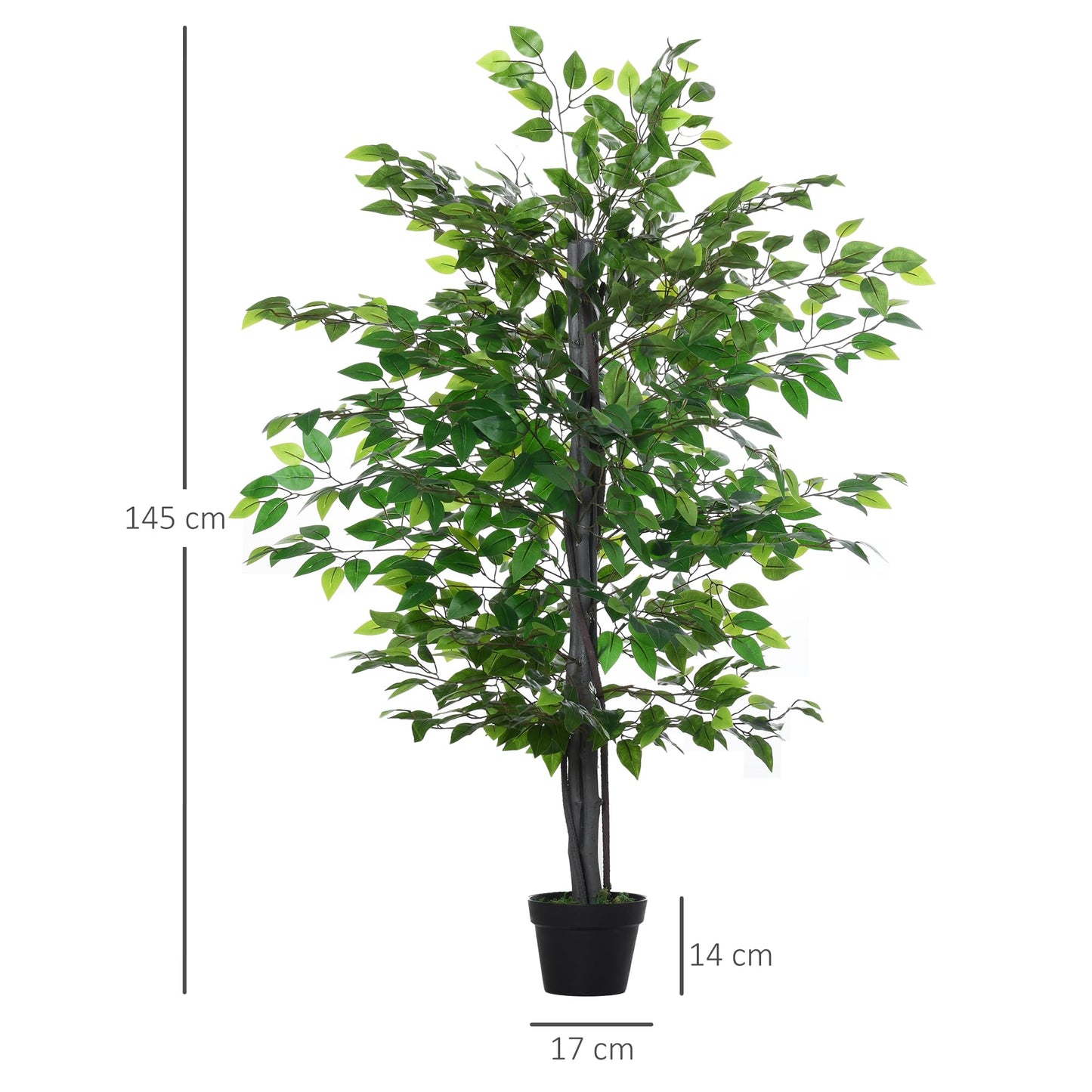 145cm Artificial Banyan Plant Faux Decorative Tree