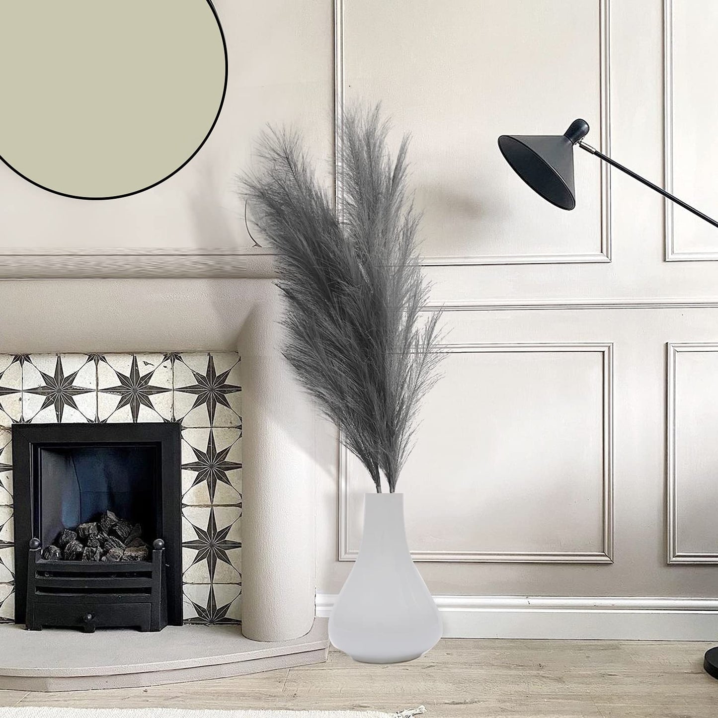 Faux Pampas Grass Large, Artificial Grey Pampas Grass Decor