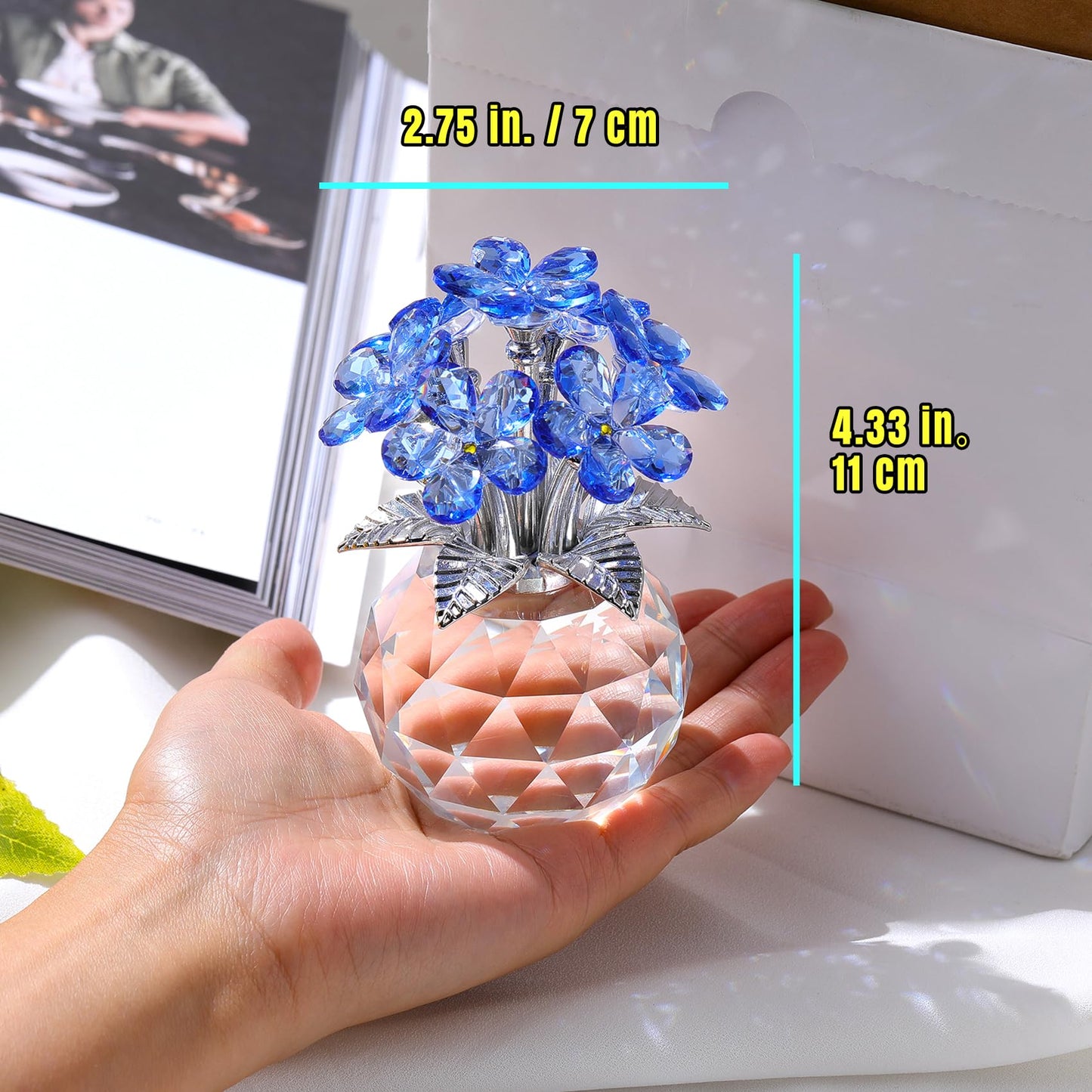 Crystal Forget-Me-Not Bouquet Figurines